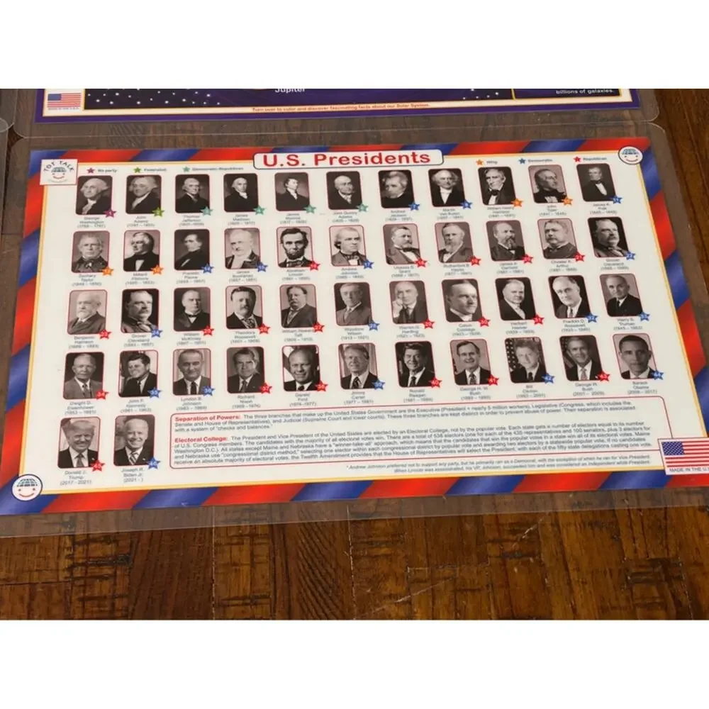 Tot Talk 2022 Laminated Kids Learning Home School Place Mat  4 Reversible Mats